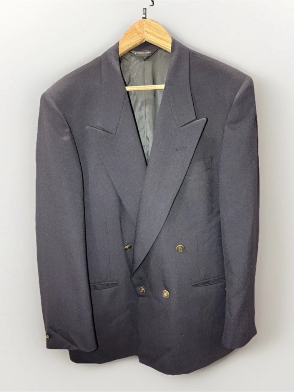 Pierre Cardin Navy Blazer Sport Coat Men’s 40R Wool Classic 2 Button Jacket VTG